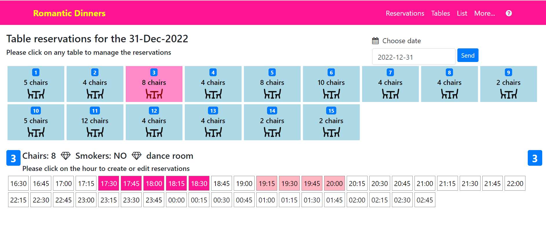 Table reservations software - up to 10 tables Table reservations software - up to 10 tables