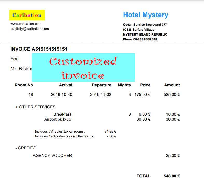 Invoice customization Invoice customization